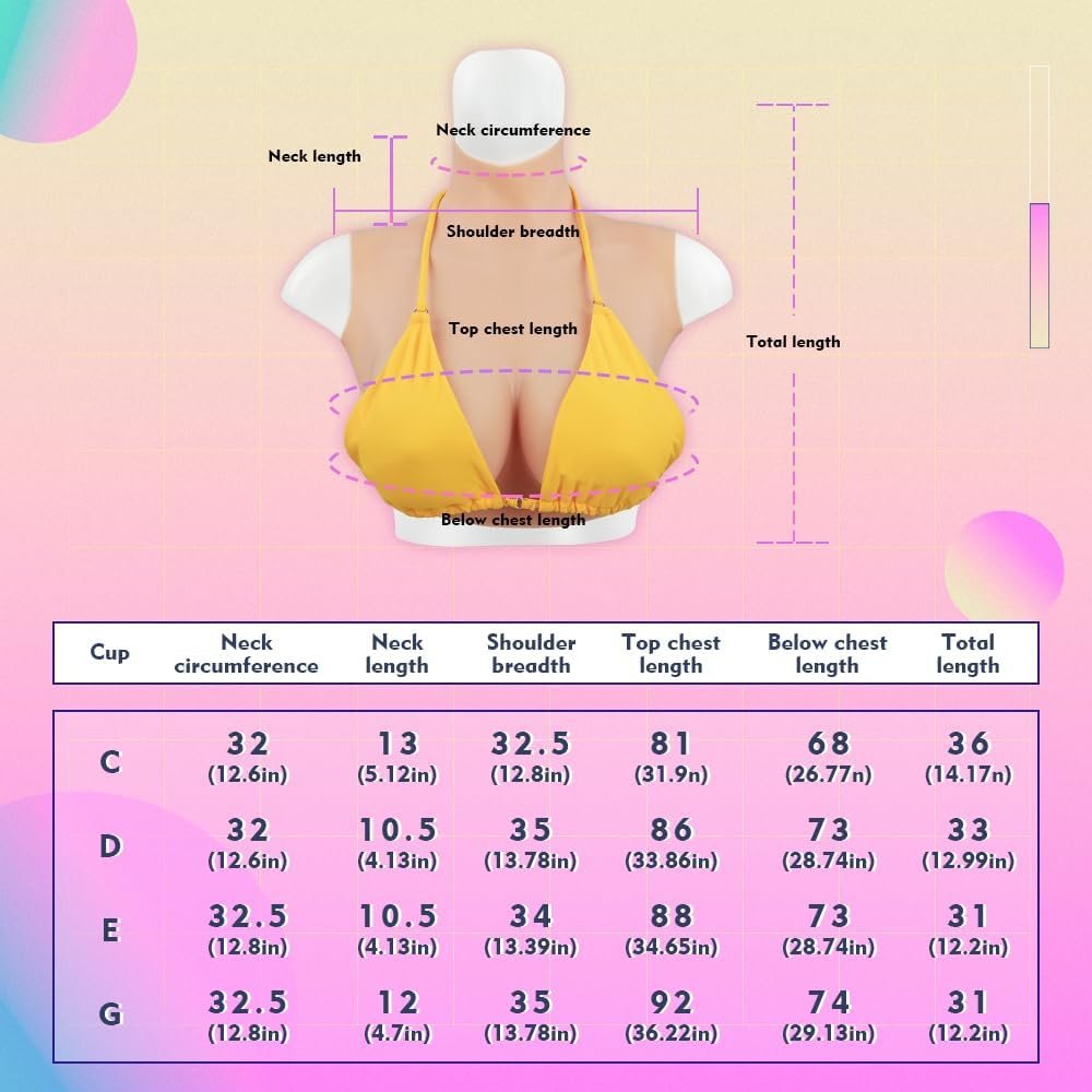 KUMIHO Silicone Breastplate Fake Boobs C-G Cup Realistic Breast Forms for Crossdresser Drag Queen Transgender Mastectomy