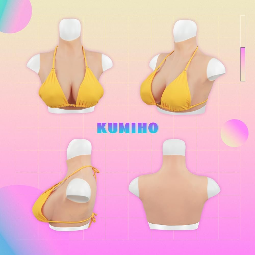 KUMIHO Silicone Breastplate Fake Boobs C-G Cup Realistic Breast Forms for Crossdresser Drag Queen Transgender Mastectomy