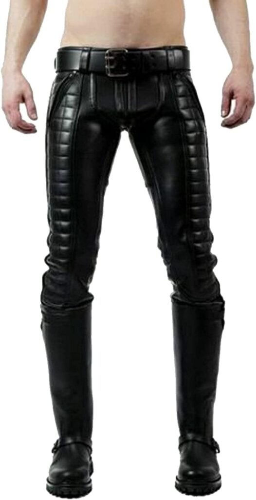 Leather Pants for Men Cowboy Western Traditional Native Casual Fashion Gay Pant