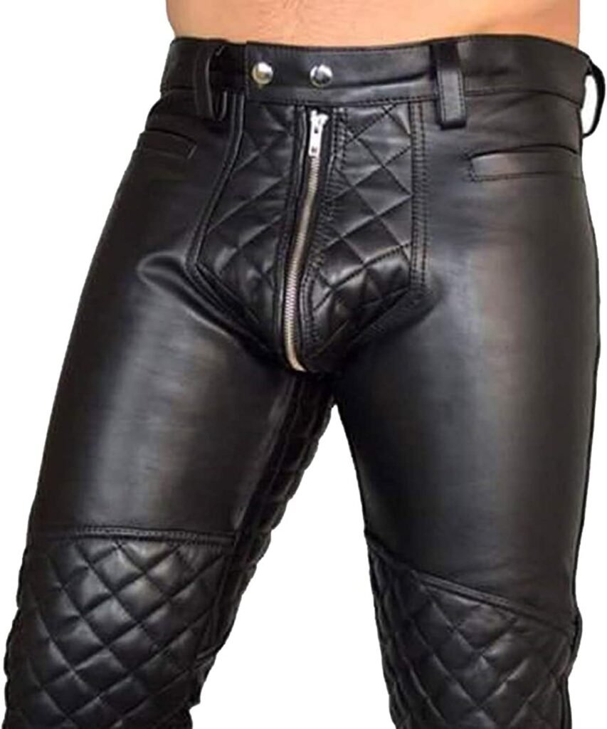 Leather Pants for Men Cowboy Western Traditional Native Casual Fashion Gay Pant