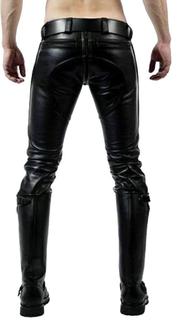 Leather Pants for Men Cowboy Western Traditional Native Casual Fashion Gay Pant