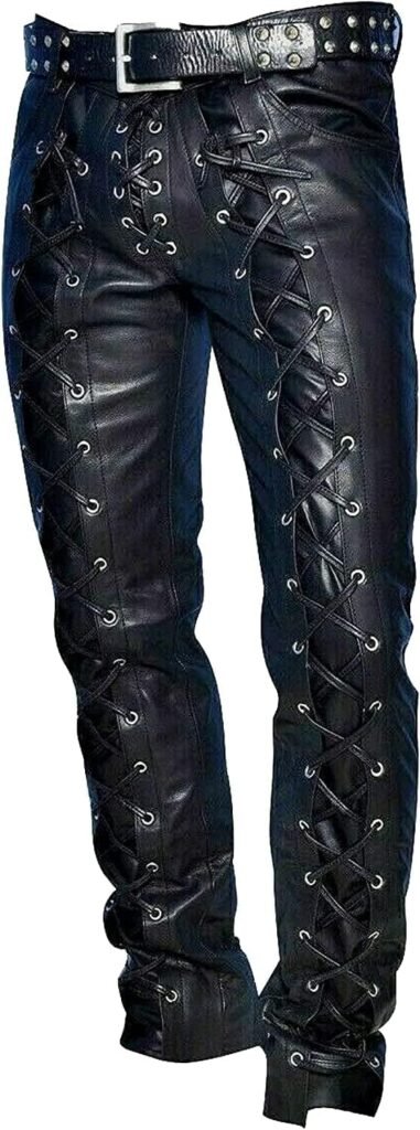 Leather Pants for Men Cowboy Western Traditional Native Casual Fashion Gay Pant