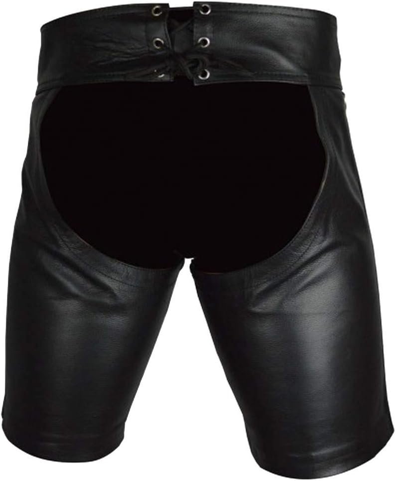 Mens Real Genuine Cowhide Leather Shorts Gay Chaps Leather Chap American