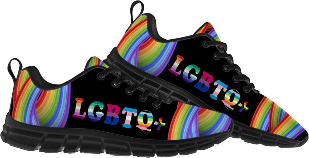 ocmogic Pride Shoes for Women Men Running Walking Tennis Lightweight Sneakers LGBTQ Shoes Gifts for Her Him