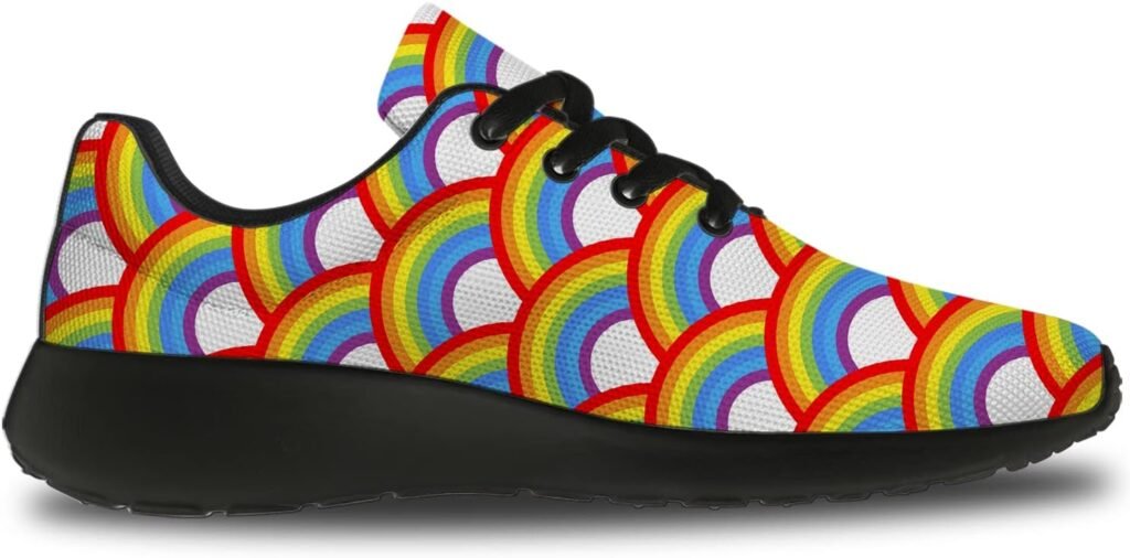 Pride Shoes for Men Women Running Shoes Womens Mens Walking Tennis Sneakers LGBT Rainbow Gay Pride Flag Shoes Gifts