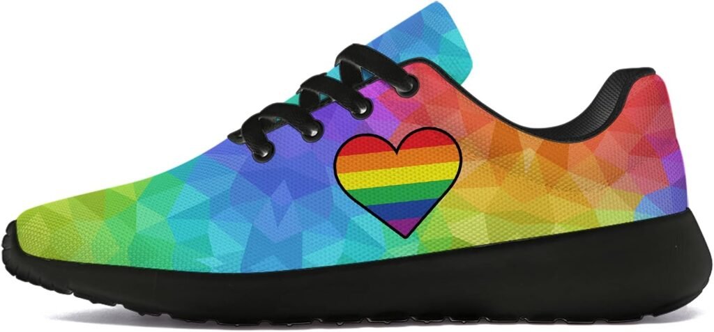 Pride Shoes for Men Women Running Shoes Womens Mens Walking Tennis Sneakers LGBT Rainbow Gay Pride Flag Shoes Gifts