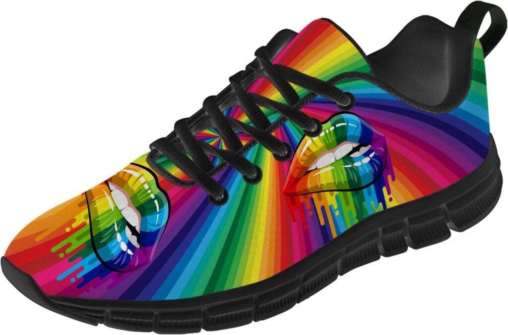 Pride Shoes Womens Mens Running Tennis Walking Sneakers Rainbow LGBTQ+ Gay Pride Lesbian Shoes Gifts for Boy Girl