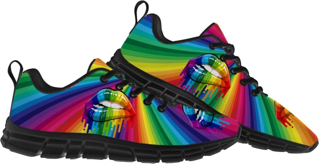 Pride Shoes Womens Mens Running Tennis Walking Sneakers Rainbow LGBTQ+ Gay Pride Lesbian Shoes Gifts for Boy Girl