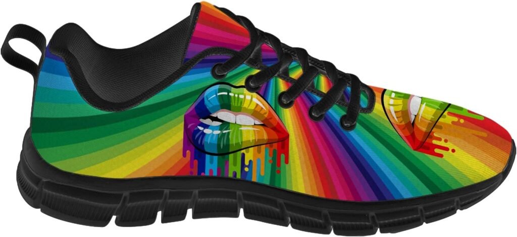 Pride Shoes Womens Mens Running Tennis Walking Sneakers Rainbow LGBTQ+ Gay Pride Lesbian Shoes Gifts for Boy Girl