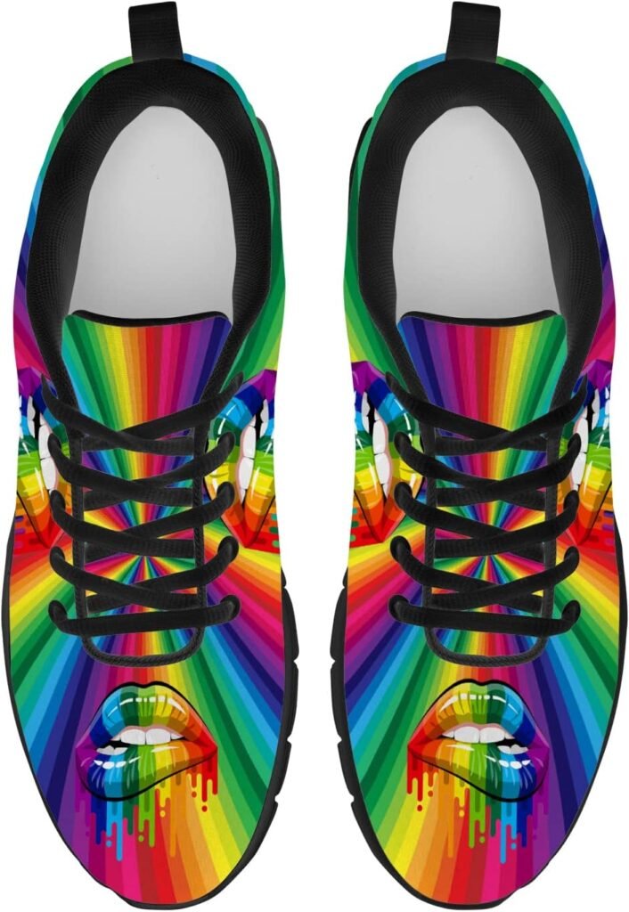 Pride Shoes Womens Mens Running Tennis Walking Sneakers Rainbow LGBTQ+ Gay Pride Lesbian Shoes Gifts for Boy Girl