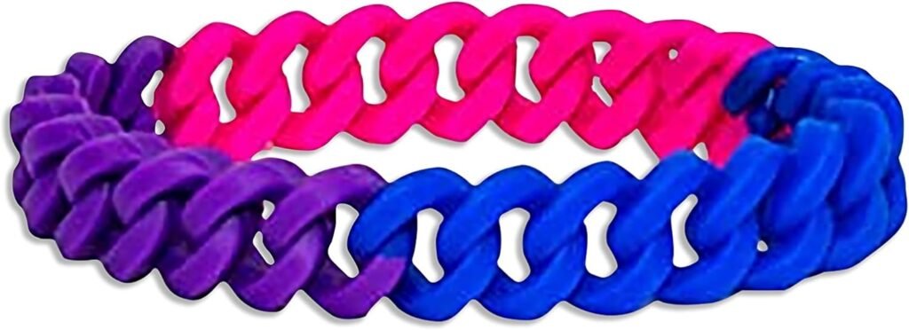 Rainbow/Transgender/Bisexual Chain Link Silicone Pride Wholesale Pack Bracelets - LGBTQ+ Accessories for Women  Men - Perfect for Pride Month, Pride Parade and Fundraisings