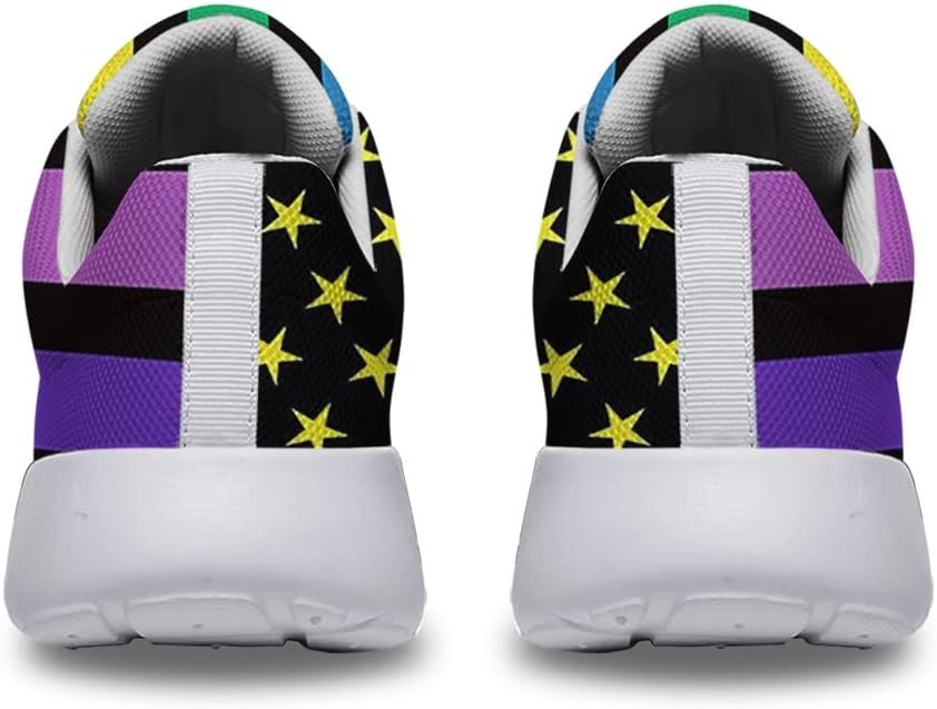 Sonzj-II LGBT Flag Gay Pride Month Fashion Men Women Rainbow Sneakers Lightweight Breathable Running Shoes LGBTQ+ Pride Shoes