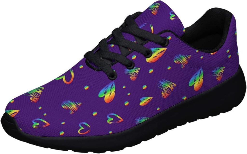 Sonzj-II Men Women Pride Shoes Fashion LGBT Rainbow Running Shoes Gay Lesbian Athletic Tennis Walking Sneakers US 3.5- US 13