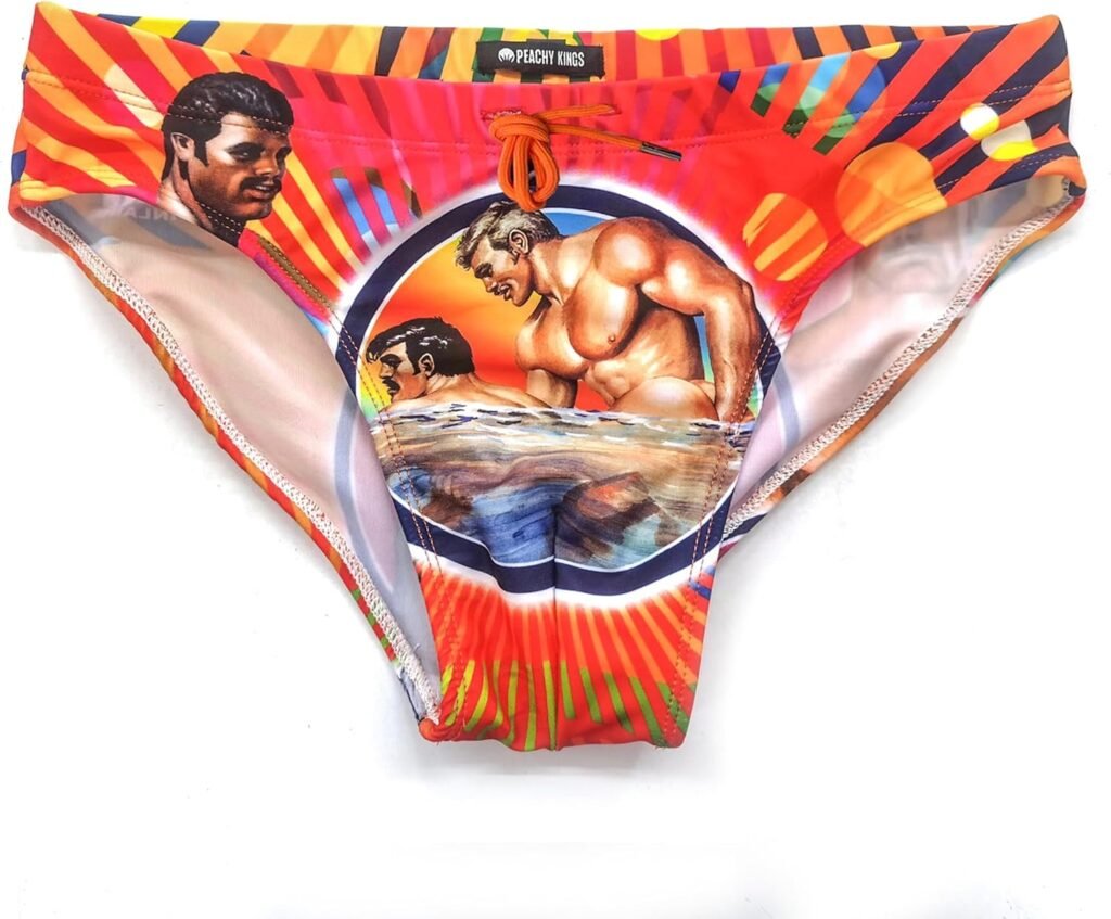 Tom of Finland Pride Swim Briefs (Bikini, Gay, Adjustable Drawstring, Swimsuit)