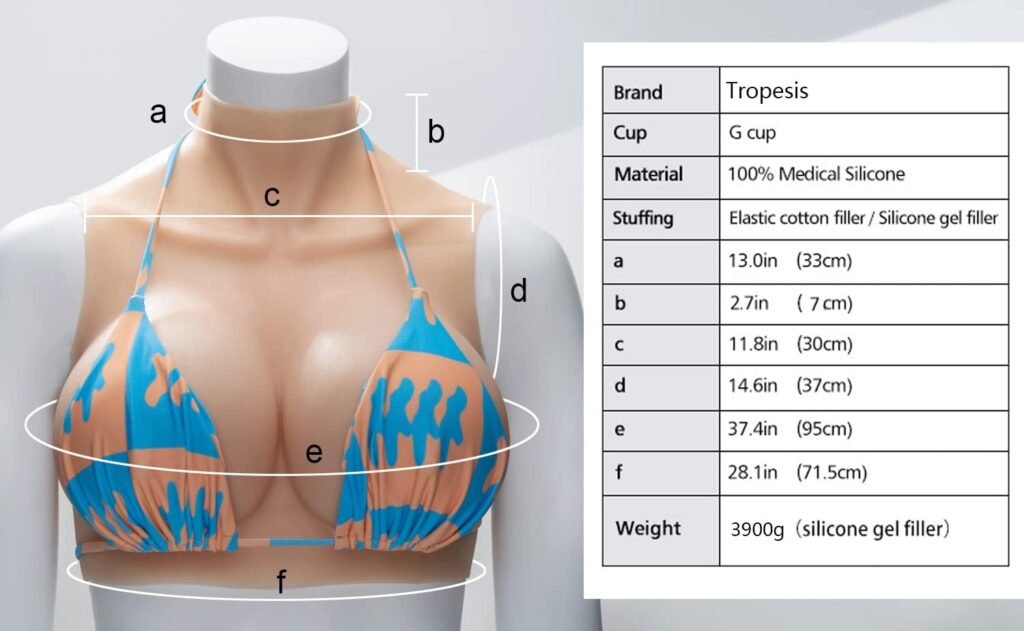 tropesis Silicone Breast Forms for Crossdressers Breastplate Crossdresser Silicone Fake Boobs Transgender Cosplay Drag Queen