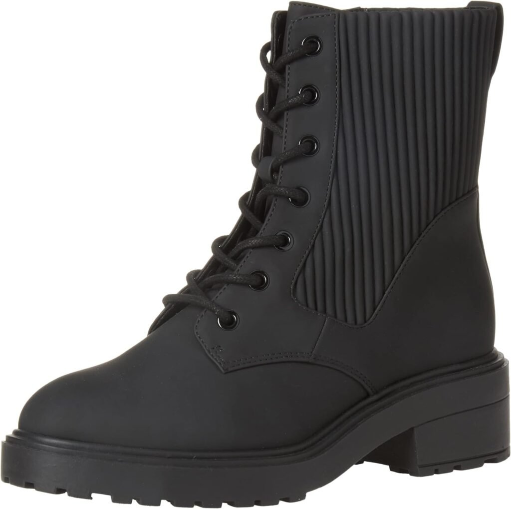 Amazon Essentials Womens Rubberized Combat Boot with Chunky Outsole