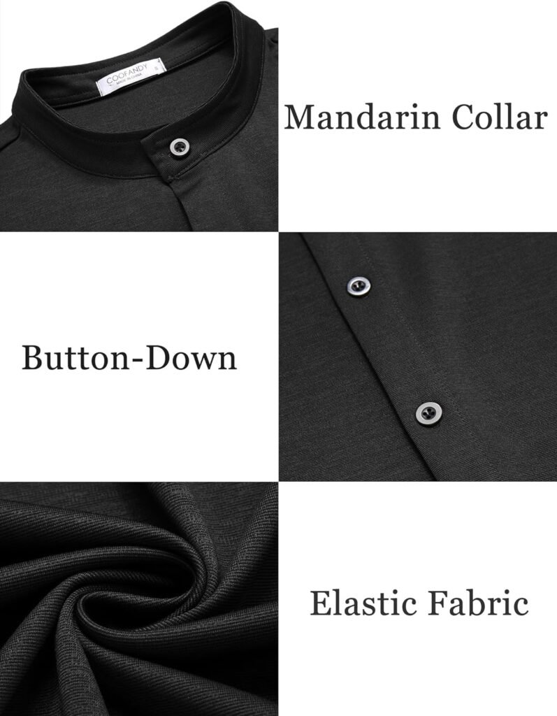 COOFANDY Mens Muscle Fit Dress Shirts Wrinkle Free Long Sleeve Casual Button Down Shirts