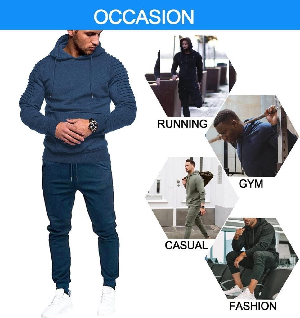 COOFANDY Mens Tracksuit 2 Piece Hoodie Sweatsuit Sets Casual Jogging Athletic Suits