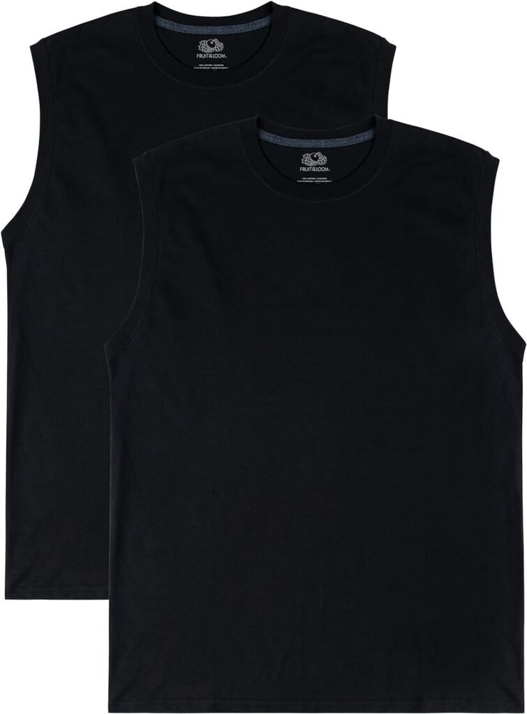 Fruit of the Loom Mens Eversoft Cotton Sleeveless T Shirts, Breathable  Moisture Wicking with Odor Control, Sizes S-4x