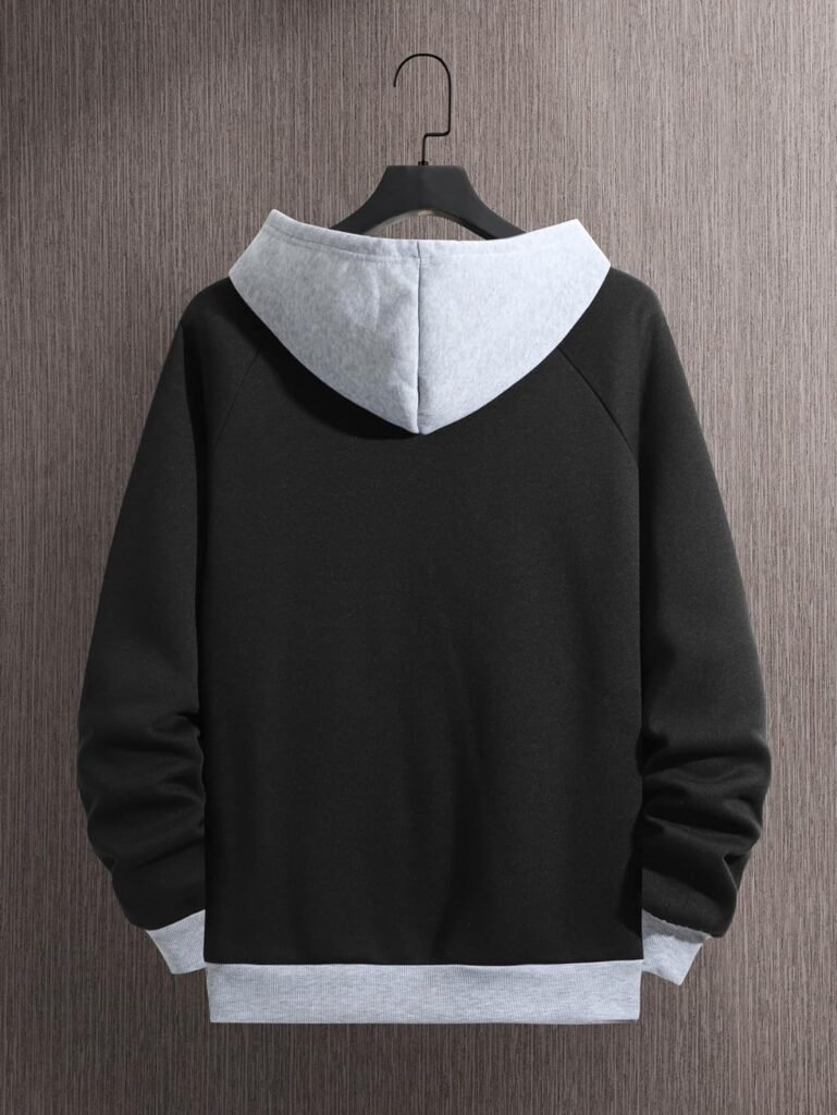 SOLY HUX Mens Casual Colorblock Pullover Fashion Loose Fit Long Sleeve Graphic Trendy Drawstring Hoodie Sweatshirt