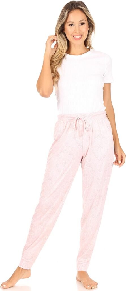 TAHARI Soft Cozy Pajamas for Women, Relaxed Fit Jogger Pajama Pants for Women, Birthday Gifts for Womens Pajama