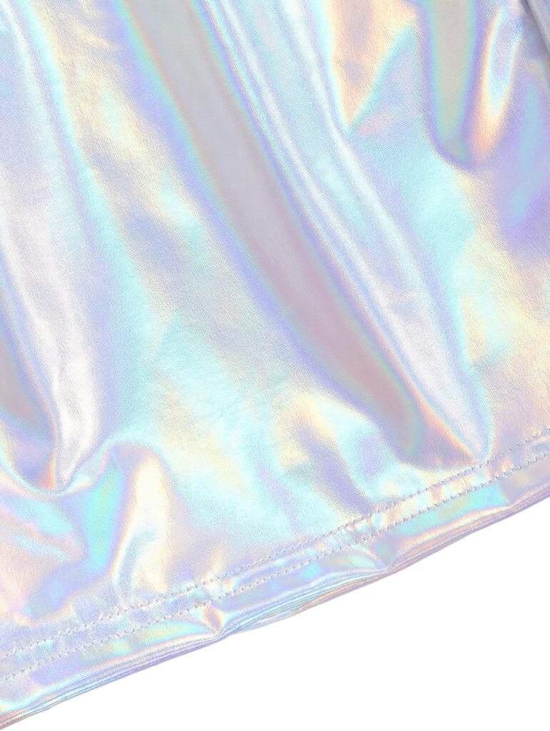 WDIRARA Mens Holographic Drawstring Waist Metallic Party Club Shorts with Pockets